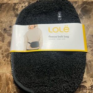 Lole Cozy Black Fleece Belt Bag
